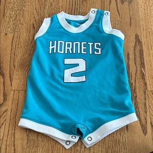 NBA Charlotte Hornets Teal and White Baby Jersey Romper